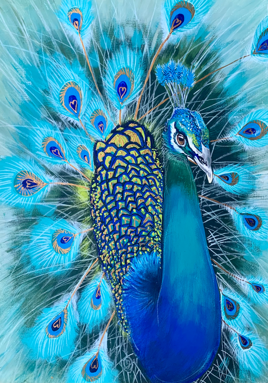 *SOLD* Available in any size Print: Blue Pride, acrylic on art paper. Size: 41cm x 30 cm (A3)