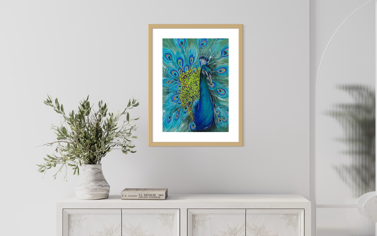 Blue Pride 2, Framed artwork - acrylic on art board. Size framed: H 87cm x L 62cm x W 3cm