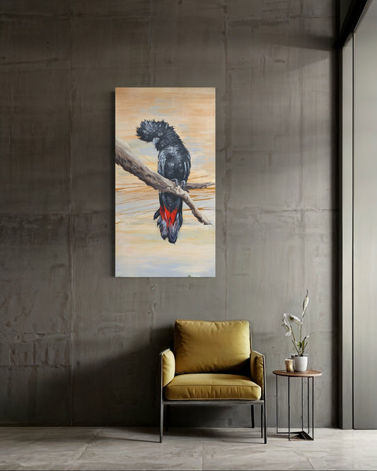 SOLD “The Male Red Tail Black Cockatoo”