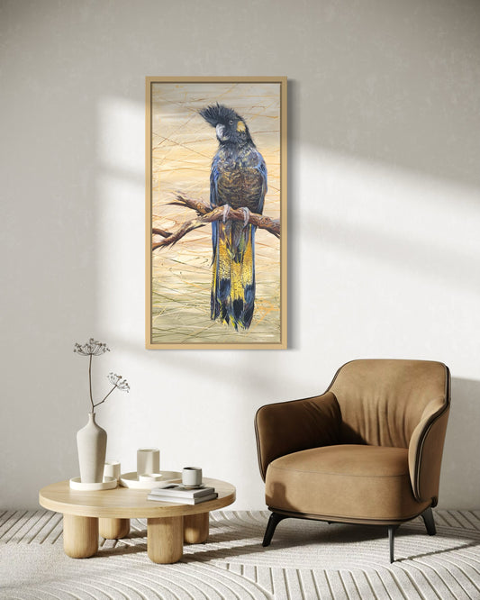 SOLD “The Female Yellow-Tailed Black Cockatoo”