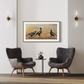 SOLD - Struttin' their Stuff, Panorama of Native Australian Magpies. Acrylic on canvas. Size 50cm x 120cm