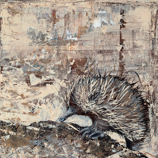 "Echidna Escapades" acrylic on canvas.